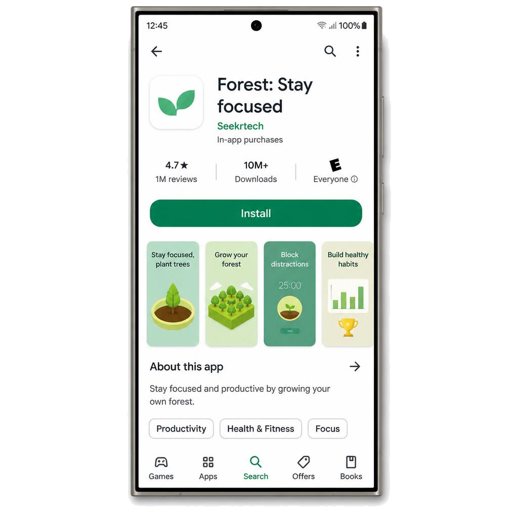 Apper – last ned, oppdater og slett (Samsung)