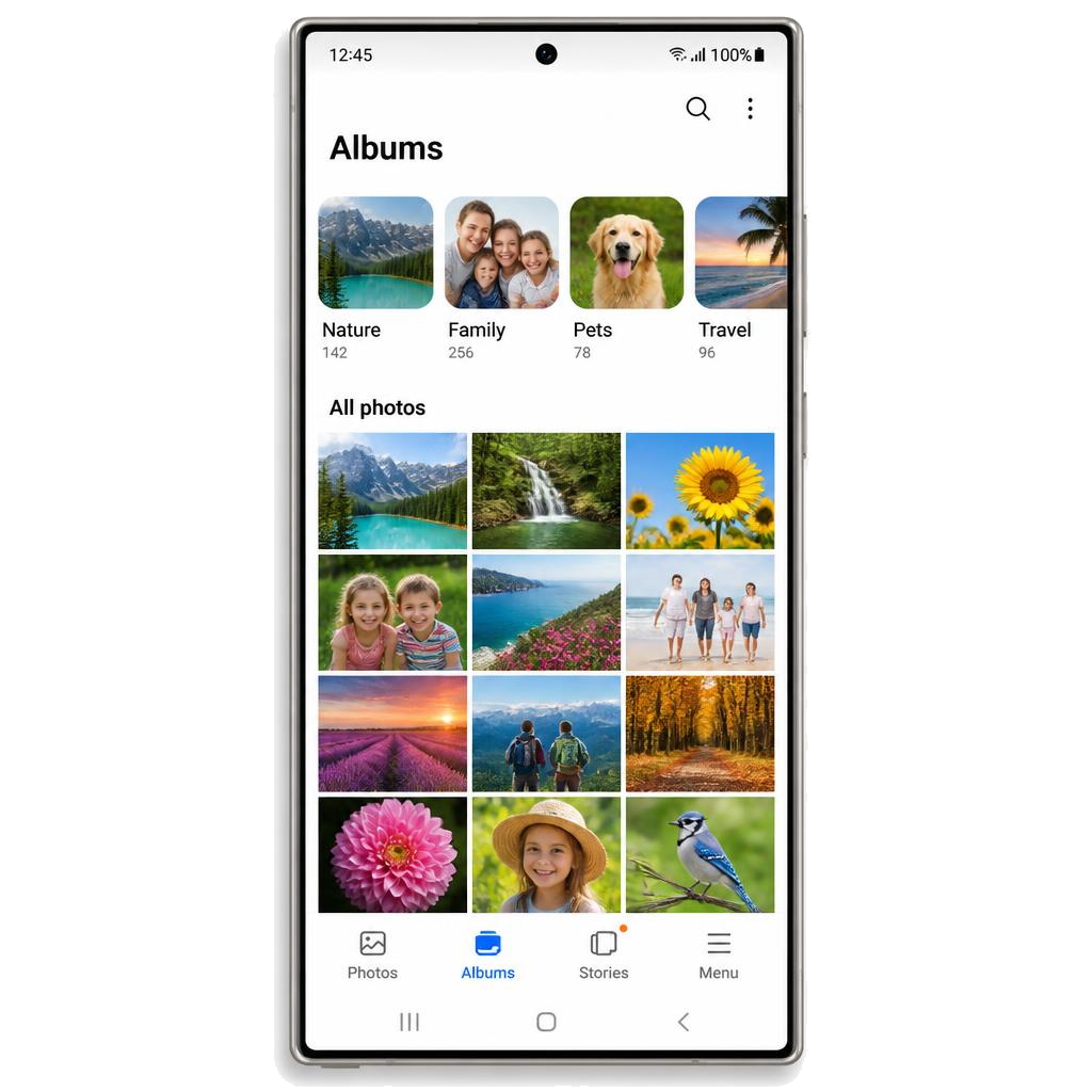 Orden på bildene (Samsung)