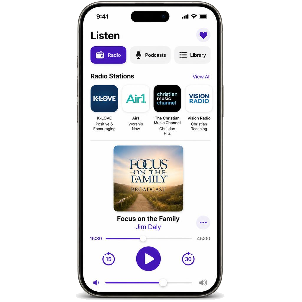 Radio, podkast og lydbok (iPhone)