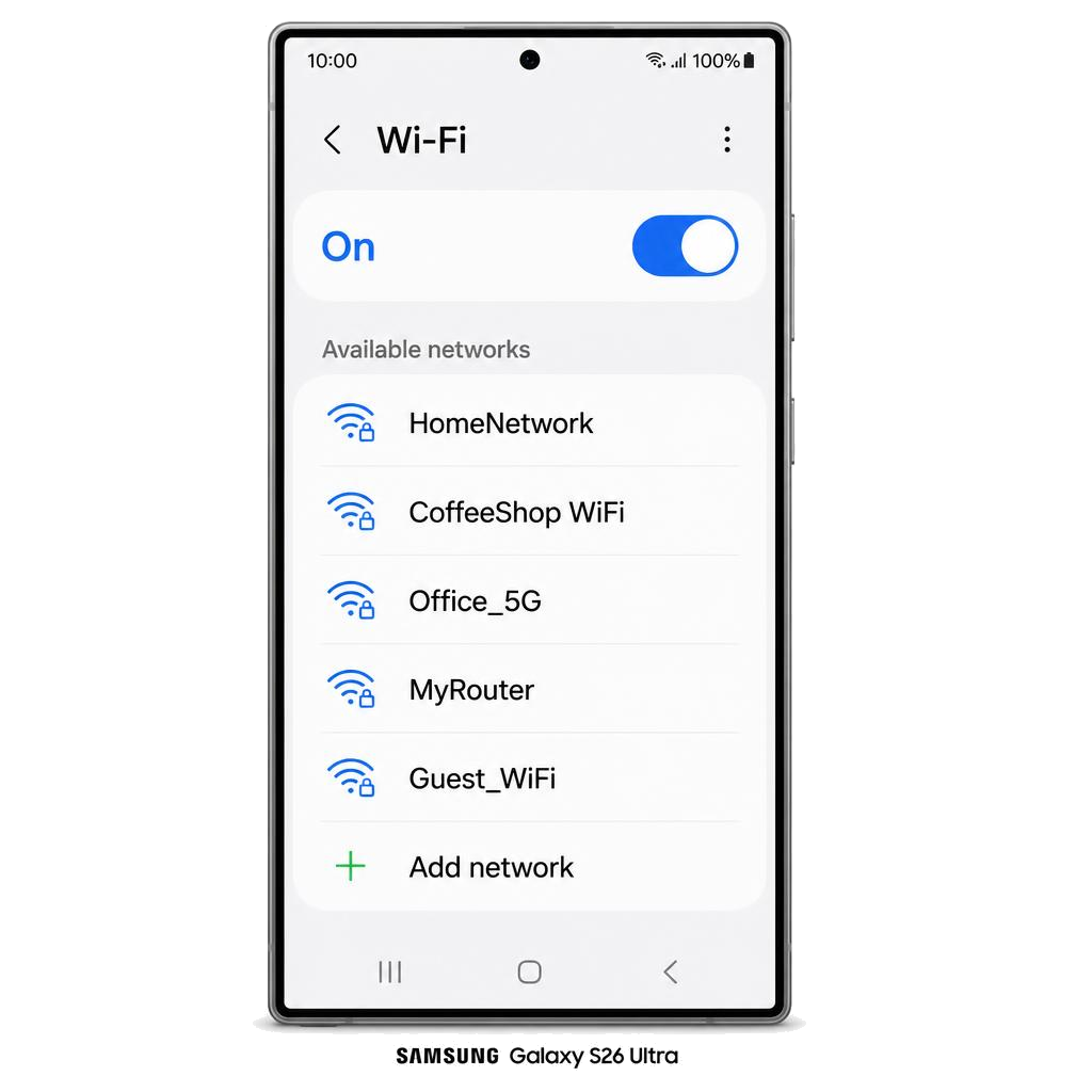 Wi-Fi og mobildata (Samsung)